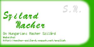 szilard macher business card