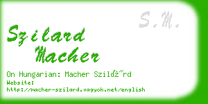 szilard macher business card